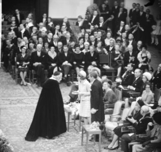 Ondertrouw prinses Beatrix en Claus, ontvangst in Ridderzaal, Albert van Dalsum , Bestanddeelnr 918-7976