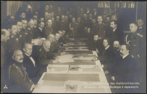 Ondertekening van de wapenstilstand van Brest-Litowsk, Bestanddeelnr 158-1768