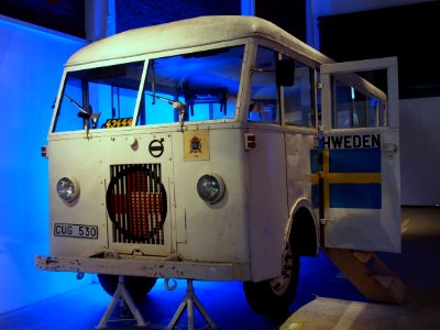 Old Volvo bus at the Teknikens och Sjöfartens hus, Science and Maritime House pic1