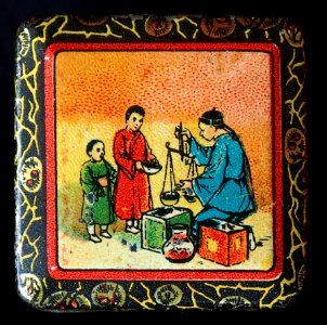 Old tea sample tin, foto1