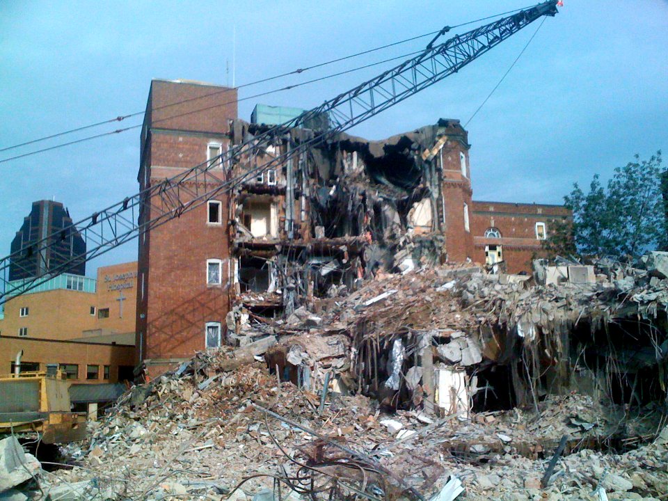 Old St. Joseph Hospital Demolition 2009-03