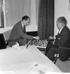 Peter Stuyvesant Schaaktoernooi in Zevenaar. Twee grootmeesters oefeningen. OKel, Bestanddeelnr 913-0900