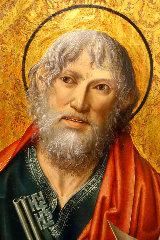 Peter from St. Andrew and St. Peter, by Fernando Gallego, 1480-1488, predella, oil on panel - University of Arizona Museum of Art - University of Arizona - Tucson, AZ - DSC08283