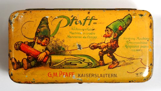 Pfaff Nähmaschine Blechdose (gelb), bild 1