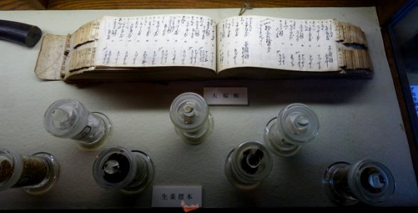 Pharmacy display - Shinise Kinenkan Museum - Nagamachi - Kanazawa, Japan - DSC00164