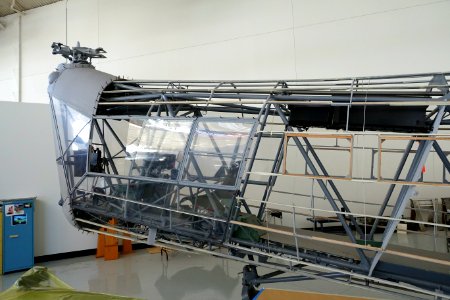 Piasecki HRP-1 Flying Banana, in restoration - Evergreen Aviation & Space Museum - McMinnville, Oregon - DSC00664