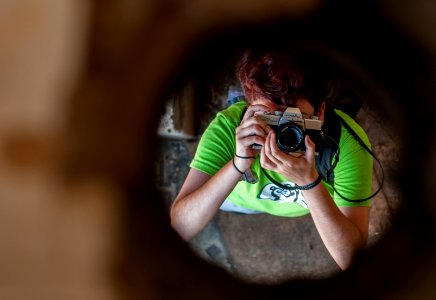 Photography by the hole of a toilet pipe in the ports of Altagracia