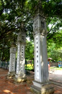 Pillars by the main gate - Temple of Literature, Hanoi - DSC04522