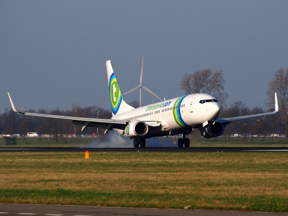 PH-HSB Transavia Boeing 737-8K2(WL), landing at Schiphol (AMS - EHAM), Netherlands, pic2