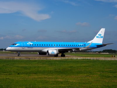 PH-EZF KLM Cityhopper Embraer ERJ-190STD (ERJ-190-100) taxiing at Schiphol (AMS - EHAM), The Netherlands, 18may2014, pic-1