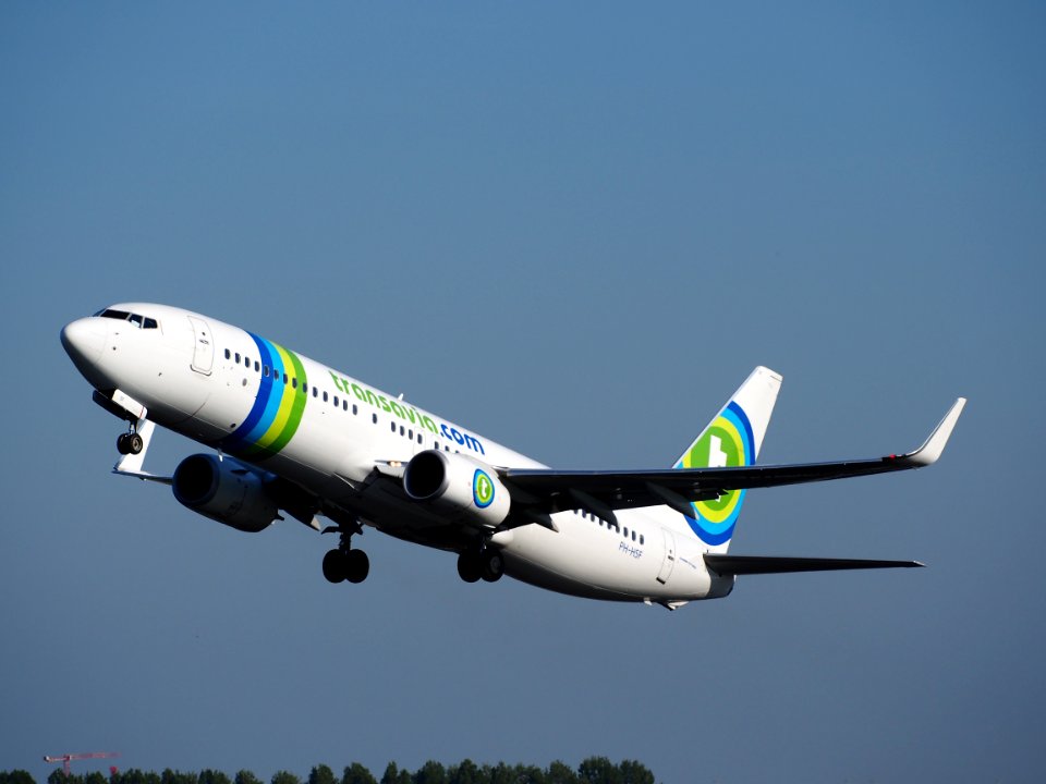 PH-HSF Transavia Boeing 737-8K2, takeoff from Schiphol (AMS - EHAM), The Netherlands, 16may2014, pic-1