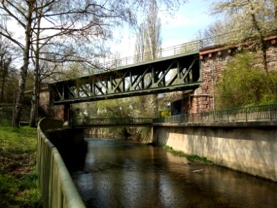 Pfinz, Grötzingen, Eisenbahnbrücke Karlsruhe - Heilbronn