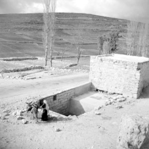 Philip bron langs de weg van Bethlehem naar Hebron. een man met een ezel laadt w, Bestanddeelnr 255-5508