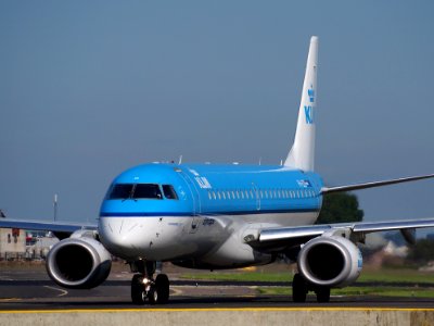 PH-EZE KLM Embraer 190 taxiing at Schiphol (AMS - EHAM), The Netherlands, 17may2014, pic-2 photo