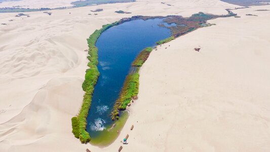 Lake oasis sand photo