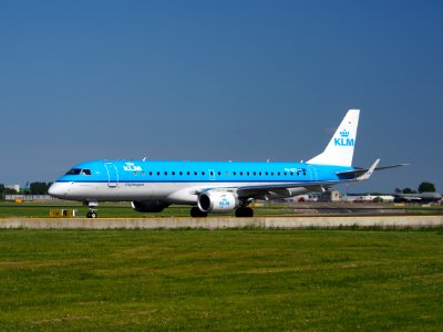 PH-EZT KLM Embraer 190 taxiing at Schiphol (AMS - EHAM), The Netherlands, 18may2014, pic-1