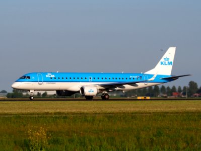 PH-EZV KLM Embraer 190 takeoff from Schiphol (AMS - EHAM), The Netherlands, 17may2014, pic-2 photo