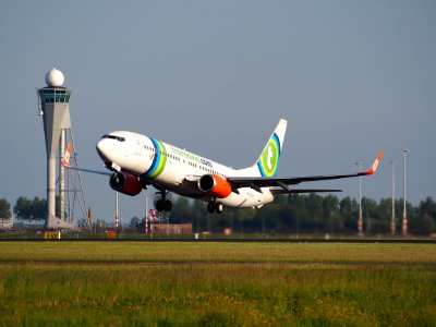 PH-GGW Transavia Boeing 737-8EH(WL), takeoff from Schiphol (AMS - EHAM), The Netherlands, 17may2014, pic-1