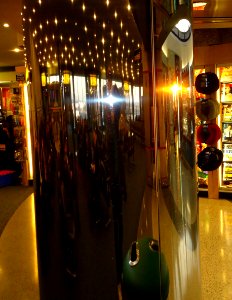 Photo of myself in reflection in airport