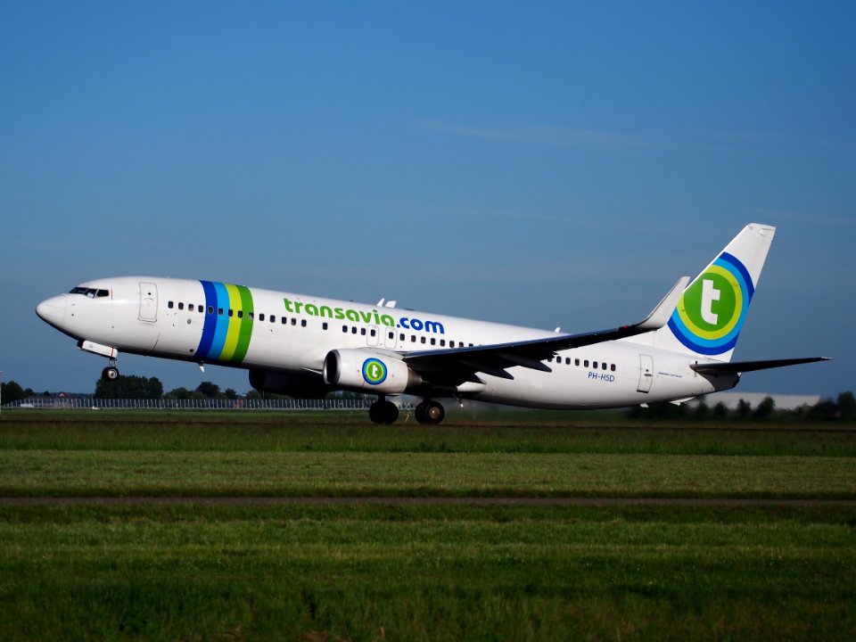 PH-HSD Transavia Boeing 737-8K2(WL) takeoff from Schiphol (AMS - EHAM), The Netherlands, 11june2014, pic-1