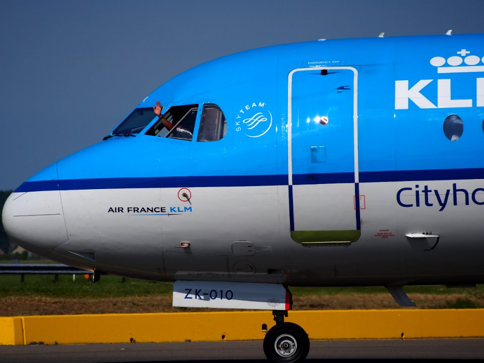 PH-KZK KLM Fokker 70 taxiing at Schiphol (AMS - EHAM), The Netherlands, 18may2014, pic-2