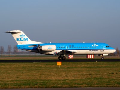 PH-KZT KLM Cityhopper Fokker F70, landing at Schiphol (AMS - EHAM), Netherlands, pic