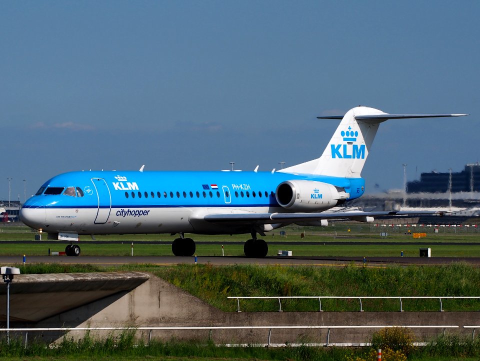 PH-KZH KLM Fokker 70 taxiing at Schiphol (AMS - EHAM), The Netherlands, 17may2014