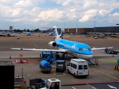 PH-KZS KLM Cityhopper Fokker F70 on the platform at Schiphol (AMS - EHAM), The Netherlands, 24may2014, pic-011 photo