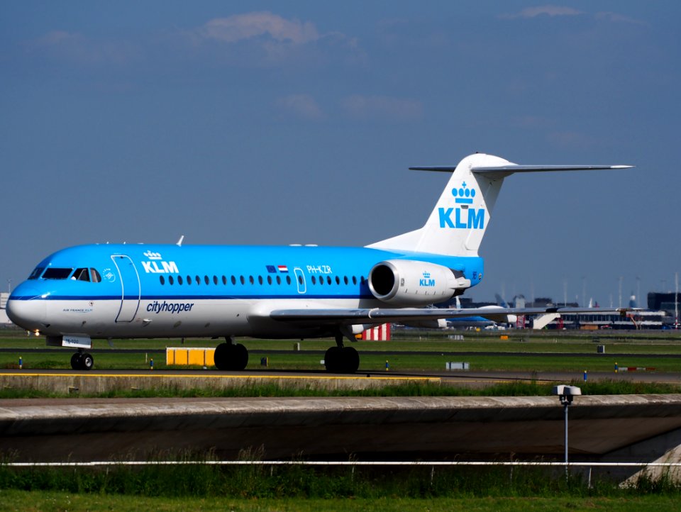 PH-KZR KLM Fokker 70 taxiing at Schiphol (AMS - EHAM), The Netherlands, 18may2014, pic-1