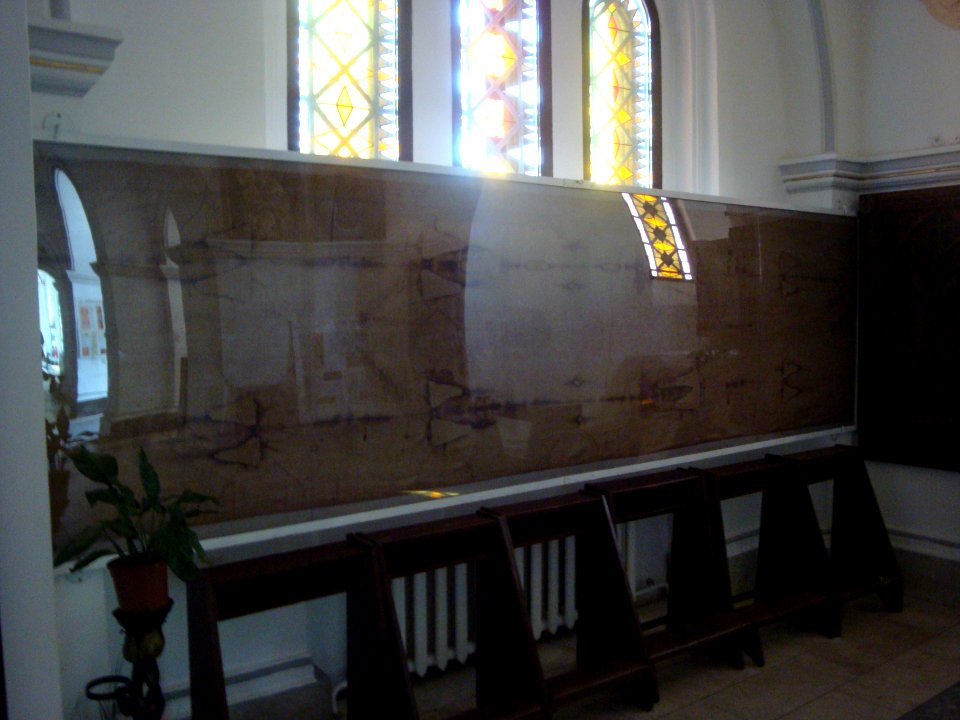 Photocopy of Shroud of Turin in Red Church in Minsk