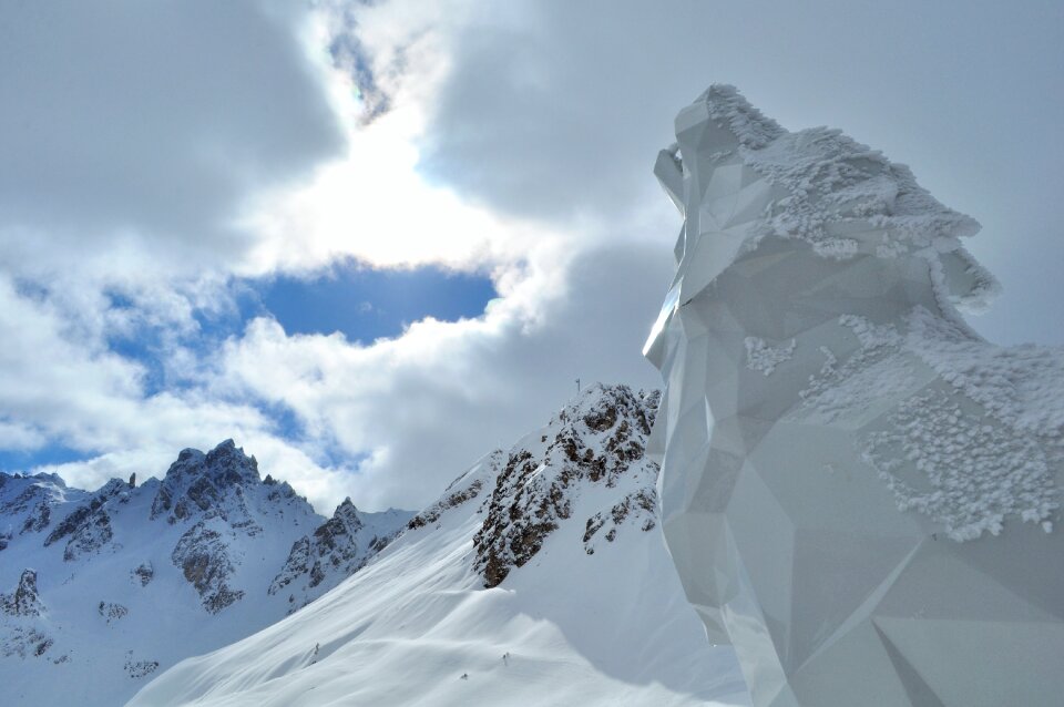 Winter landscape mountain ski photo