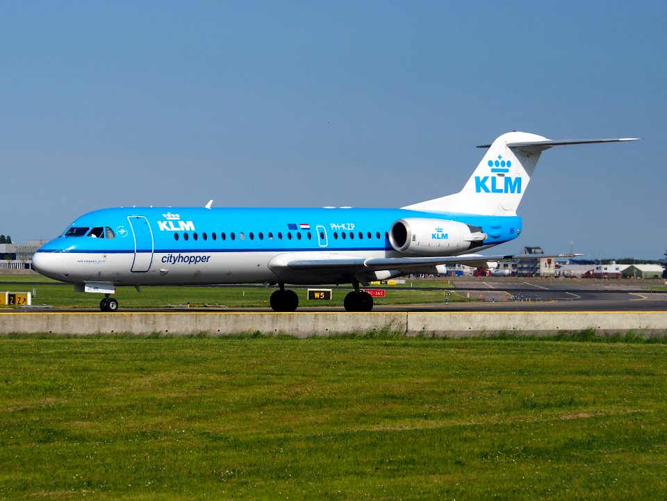 PH-KZP KLM Fokker 70 taxiing at Schiphol (AMS - EHAM), The Netherlands, 18may2014, pic-1