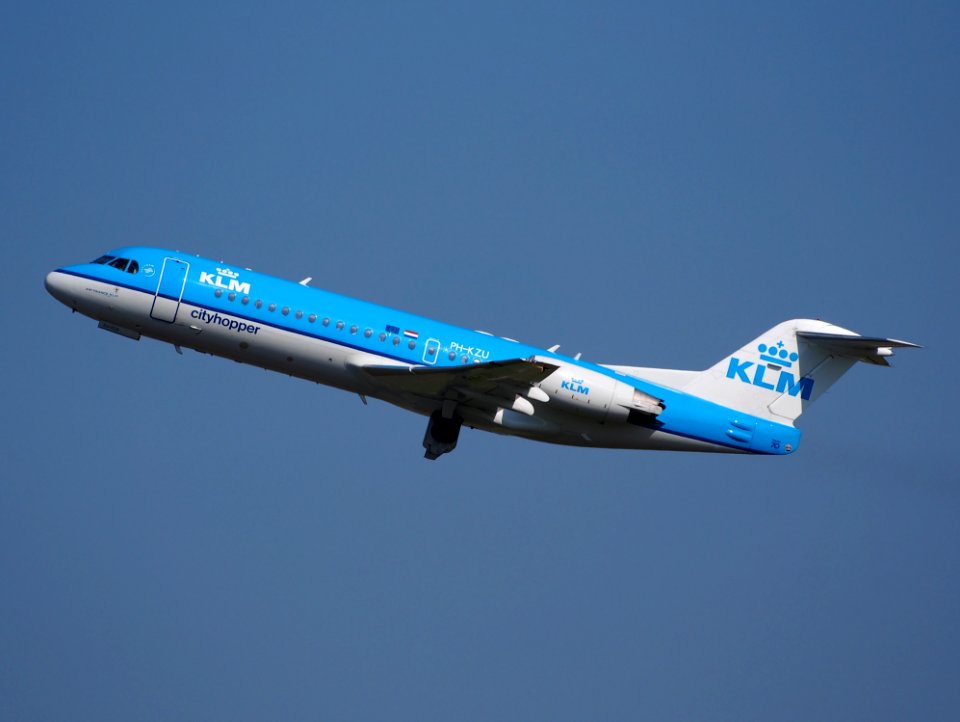PH-KZU KLM Fokker 70 takeoff from Schiphol (AMS - EHAM), The Netherlands, 18may2014