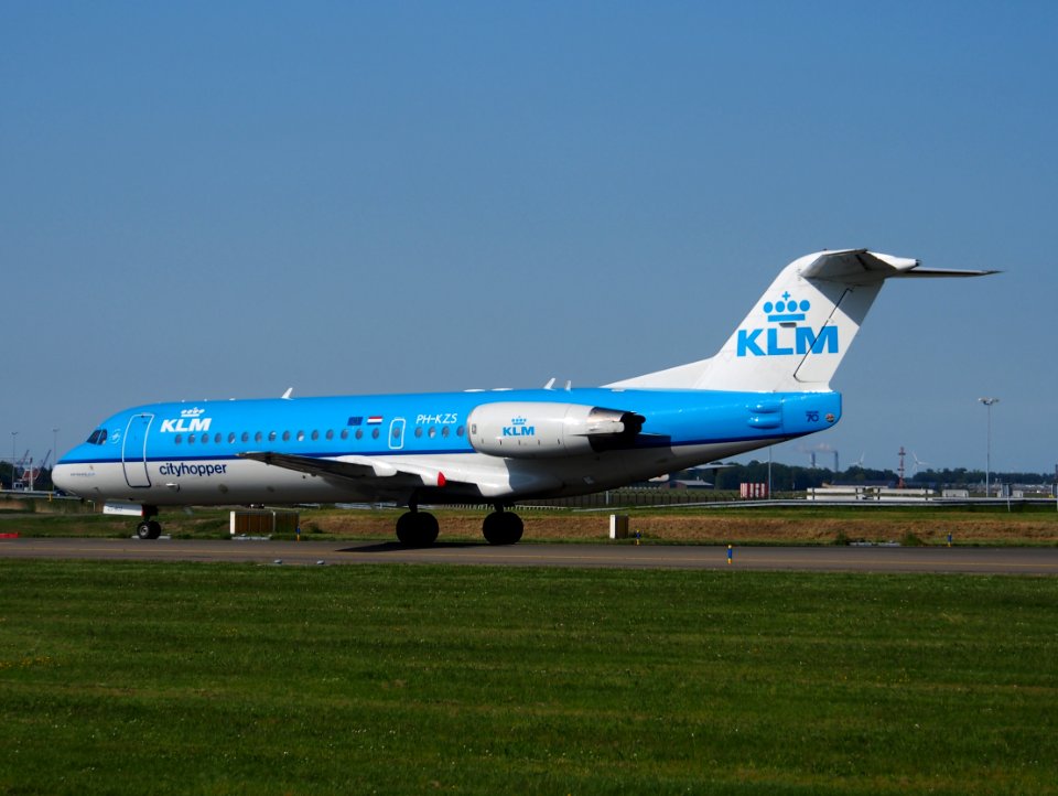 PH-KZS KLM Fokker 70 taxiing at Schiphol (AMS - EHAM), The Netherlands, 18may2014, pic-3