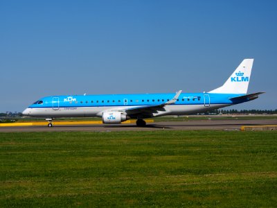PH-EZT KLM Embraer 190 taxiing at Schiphol (AMS - EHAM), The Netherlands, 18may2014, pic-2