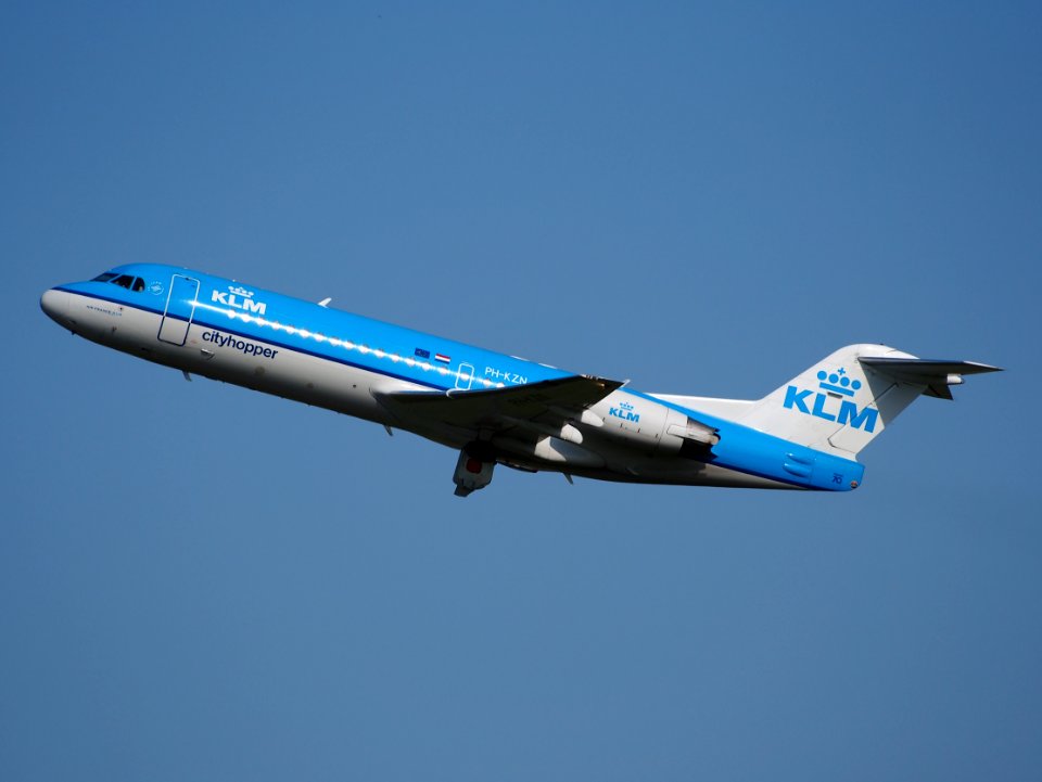 PH-KZN KLM Fokker 70 takeoff from Schiphol (AMS - EHAM), The Netherlands, 18may2014, pic-2