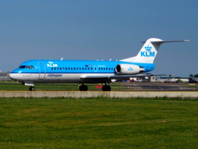 PH-KZS KLM Fokker 70 taxiing at Schiphol (AMS - EHAM), The Netherlands, 18may2014, pic-1