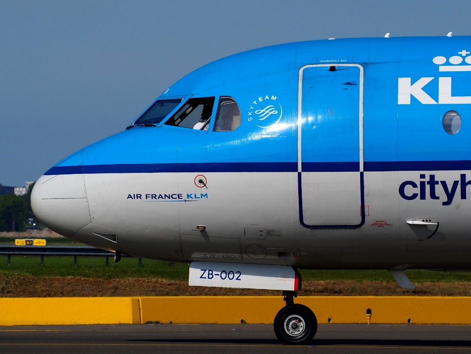 PH-KZB KLM Fokker 70 taxiing at Schiphol (AMS - EHAM), The Netherlands, 18may2014