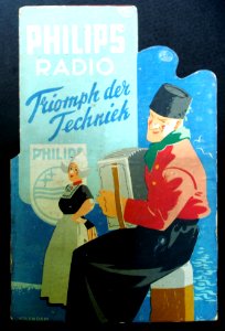 Philips radio Triomph der Techniek kartonnen reklame bord foto 1