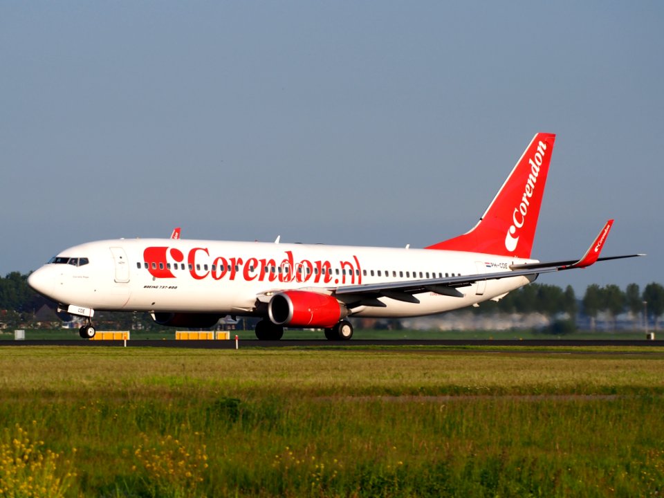 PH-CDE Corendon Boeing 737-800 takeoff from Schiphol (AMS - EHAM), The Netherlands, 17may2014, pic-1