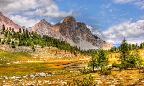Alpine italy hiking