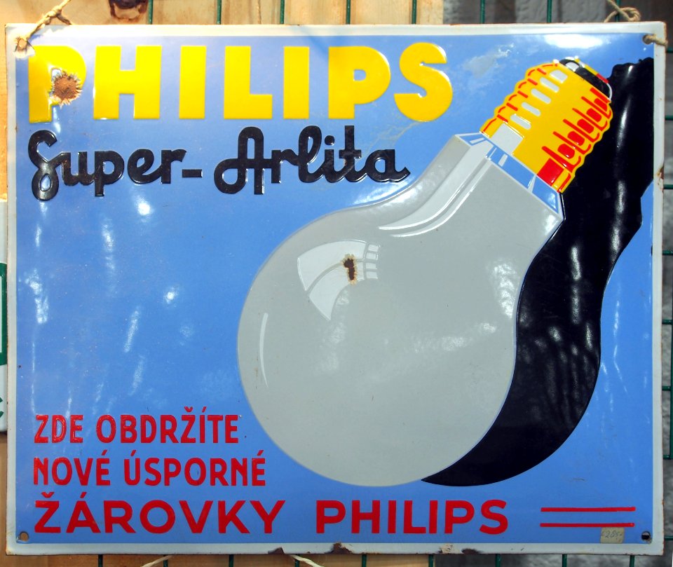 Philips Super-Arlita, emaille reklamebord
