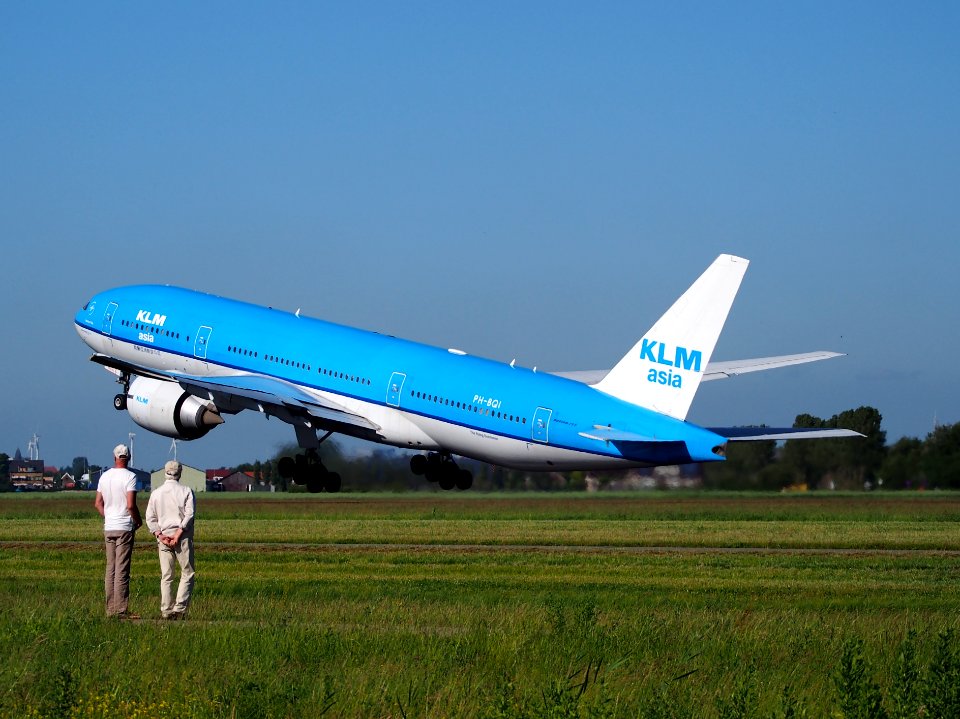 PH-BQI KLM Royal Dutch Airlines Boeing 777-206(ER) takeoff from Schiphol (AMS - EHAM), The Netherlands, 11june2014, pic-3