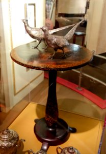 Pheasants and table, P. T. Barnum household, silver, papier-mache, wood, paint - Circus Museum - John and Mable Ringling Museum of Art - Sarasota, FL - DSC00183