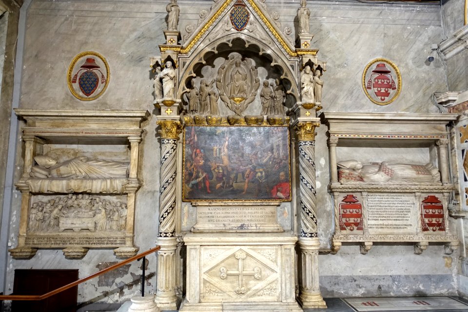 Philippe d'Alençon and Cardinal Petrus Stefaneschi de Annibaldis - Santa Maria in Trastevere - Rome, Italy -DSC00379
