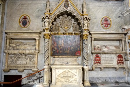 Philippe d'Alençon and Cardinal Petrus Stefaneschi de Annibaldis - Santa Maria in Trastevere - Rome, Italy -DSC00379