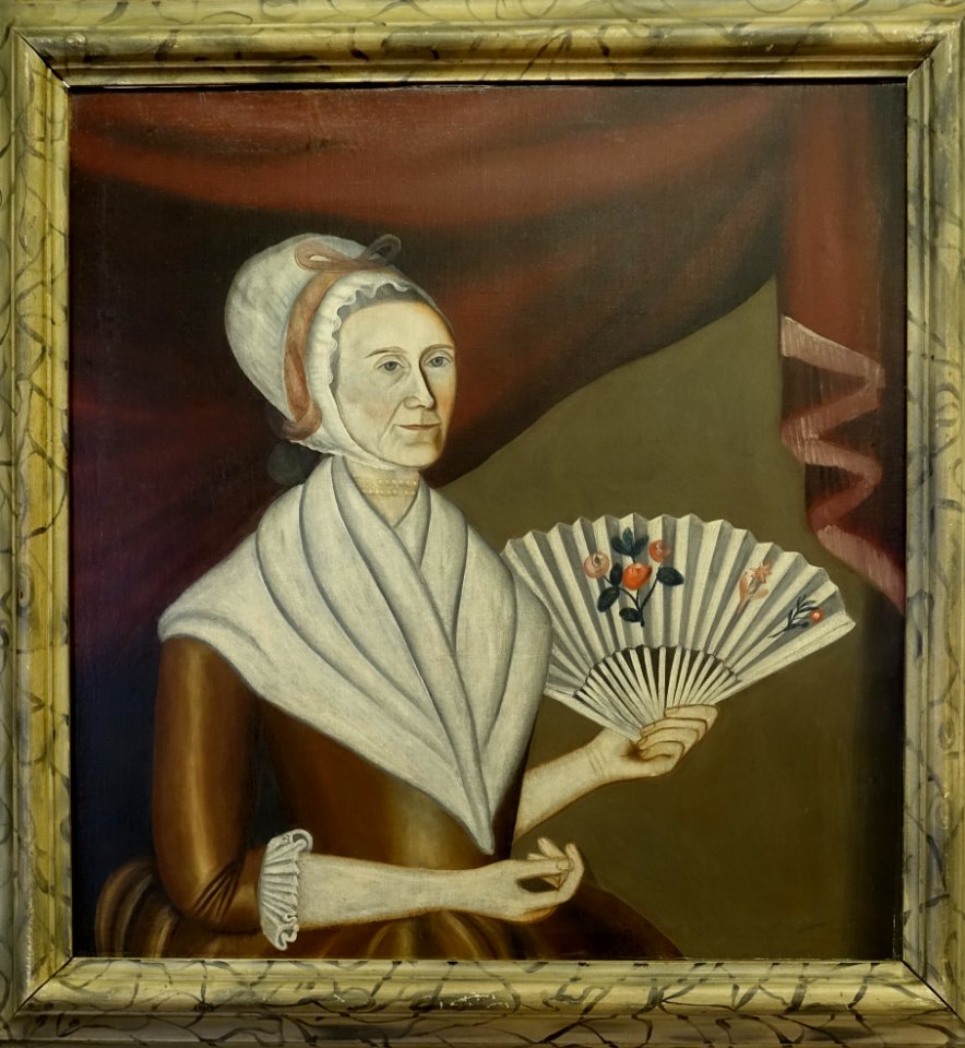 Phoebe King Turner (1740-1818) by Rufus Hathaway, 1791, oil on canvas, original frame - Old Colony History Museum - Taunton, Massachusetts - DSC03818