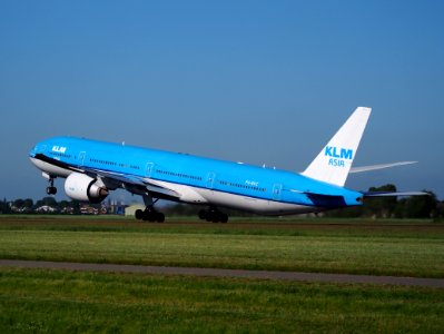 PH-BVC KLM Royal Dutch Airlines Boeing 777-306(ER) takeoff from Schiphol (AMS - EHAM), The Netherlands, 11june2014, pic-3