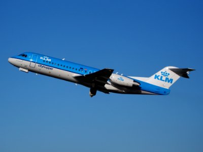 PH-KZE KLM Cityhopper Fokker F70 - cn 11576, takeoff from Schiphol (AMS - EHAM), The Netherlands, 11june2014, pic-2