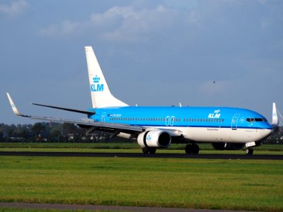 PH-BXM KLM Royal Dutch Airlines Boeing 737-8K2(WL), 11Aug2014, landing at Schiphol (AMS - EHAM), The Netherlands, pic1 photo